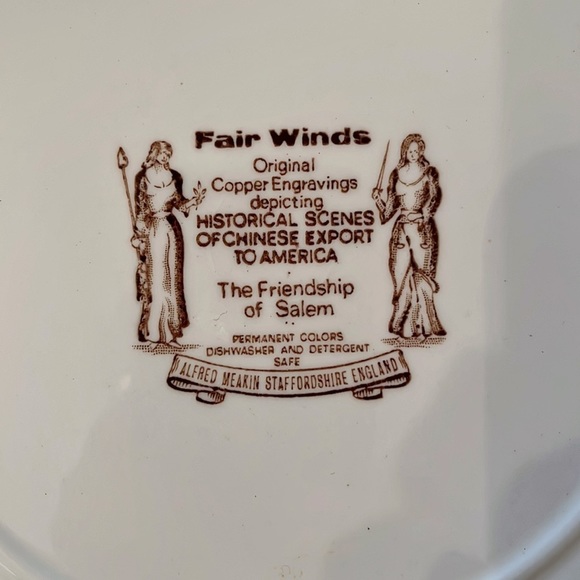 Set of Four Alfred Meakin Fair Winds Friendship of Salem10" Plates England - Picture 3 of 4